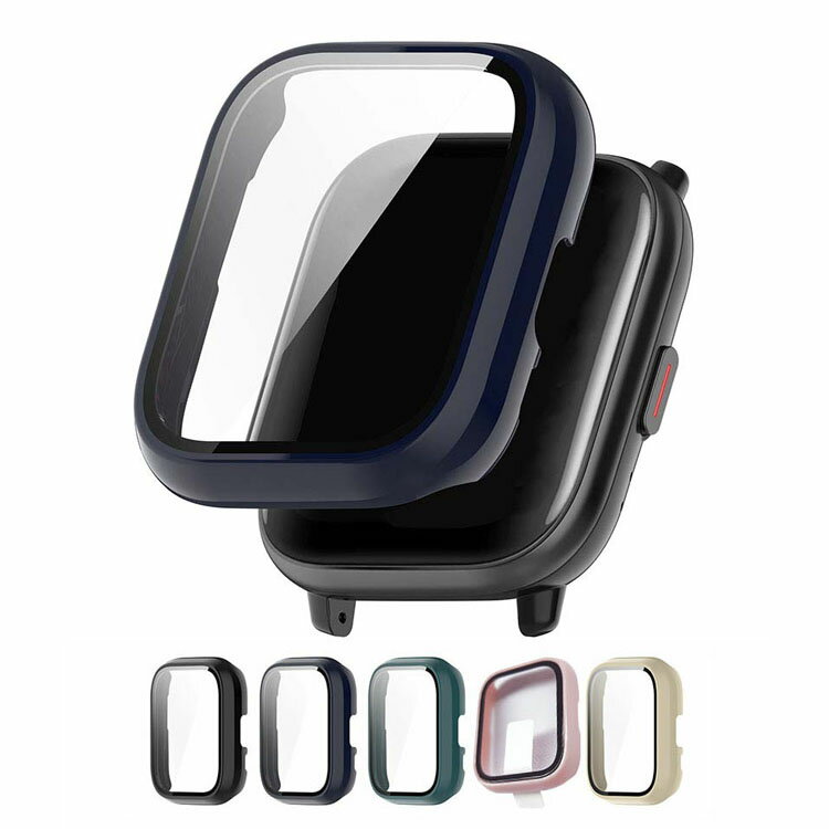 Amazfit Active ケース カバー 液晶面強化ガラス 全面保護 液晶保護ケース 単色/クリア フィルム一体 ハードケース アマズフィット アクティブ