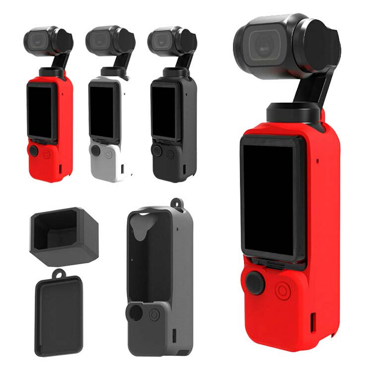 オスモ ポケット 3 ケース カバー+カメラレンズ保護+液晶保護 DJI Osmo Pocket3 シリコンケース/カバー ポータブル 耐衝撃 ソフトケース/カバー シンプル おしゃれ 薄型 便利