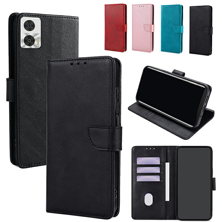 Moto g24 ケース 手帳型 カバー PUレザー 手帳型レザーケース スタンド機能 カード収納  ...