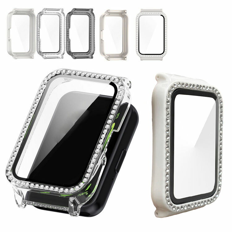 Galaxy Fit3 ケース カバー 強化ガラス（ガラスフィルム）付き かわいい/きらきら ラインストーン エレガント 保護ケース/カバー 全面保護 液晶保護ケース サムスン ギャラクシー フィット3 単色/クリア フィルム一体 ハードケース(2)