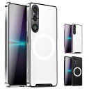 Xperia 1 VI バンパー Xperia 10 VI ケース Qi充電 MagSafe対応 ワイヤレス充電 対応 アルミバンパー かっこいい クリア 半透明 マット仕様 背面パネル (アクリル) カメラレンズカバー付き (強化ガラス) Sony ソニー エクスぺリア1/10 VI おしゃれ スマホケース スマホカバー