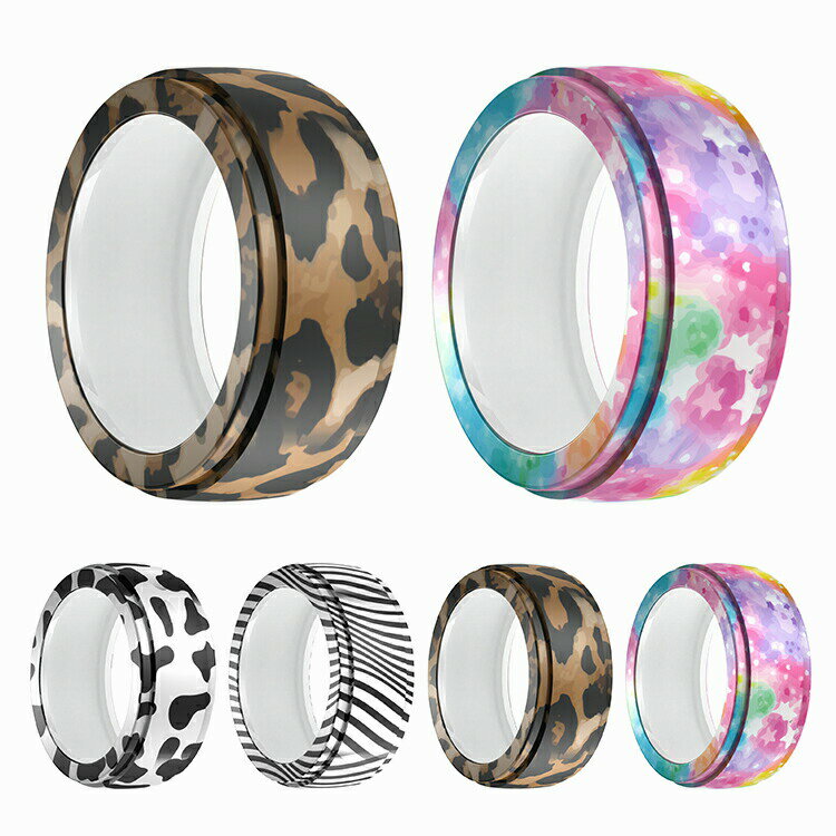 Galaxy Ring シリコンケース カバー 耐衝撃 カバー シリコンカバー ヒョウ柄 ゼブラ柄 牛さん柄 雲柄 可愛い お洒落 かわいい エレガント レディース シンプル おしゃれ ソフトカバー サムスン ギャラクシーリング スマートリング6/7/8/9/10/11/12/13号 S / M サイズ