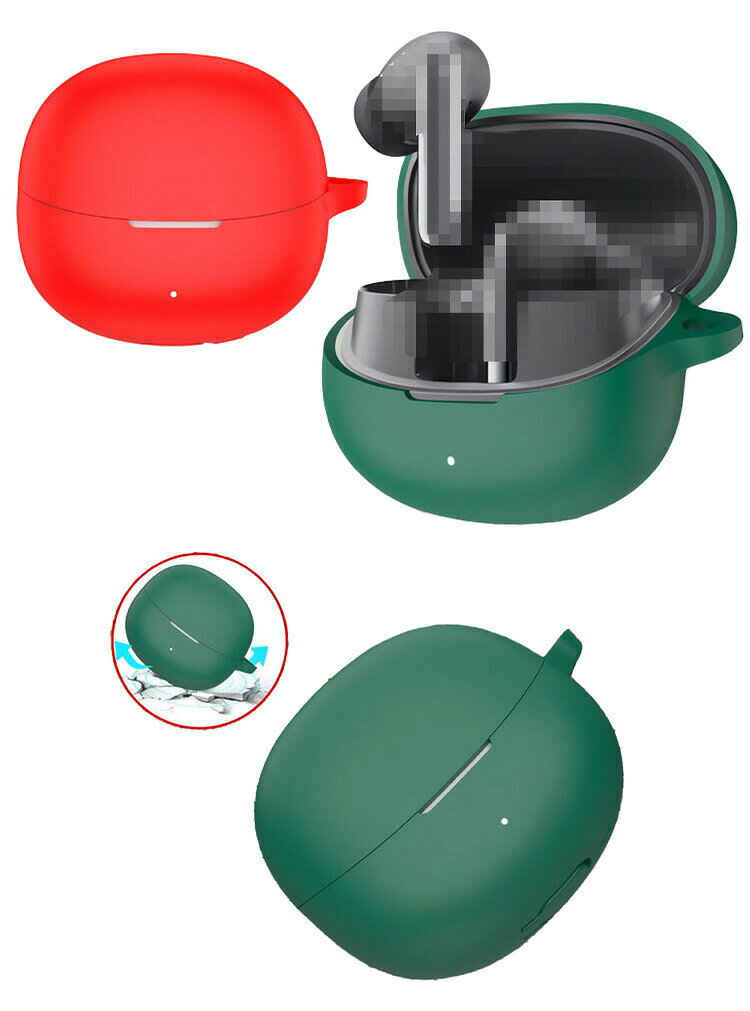 Melobuds Pro ケース シリコン シンプル 保護カバー QCYメロバッズプロ おすすめ おしゃれ カバー カラビナ付き 傷防止 ケース ワイヤレスイヤホン 保護ケース カバー