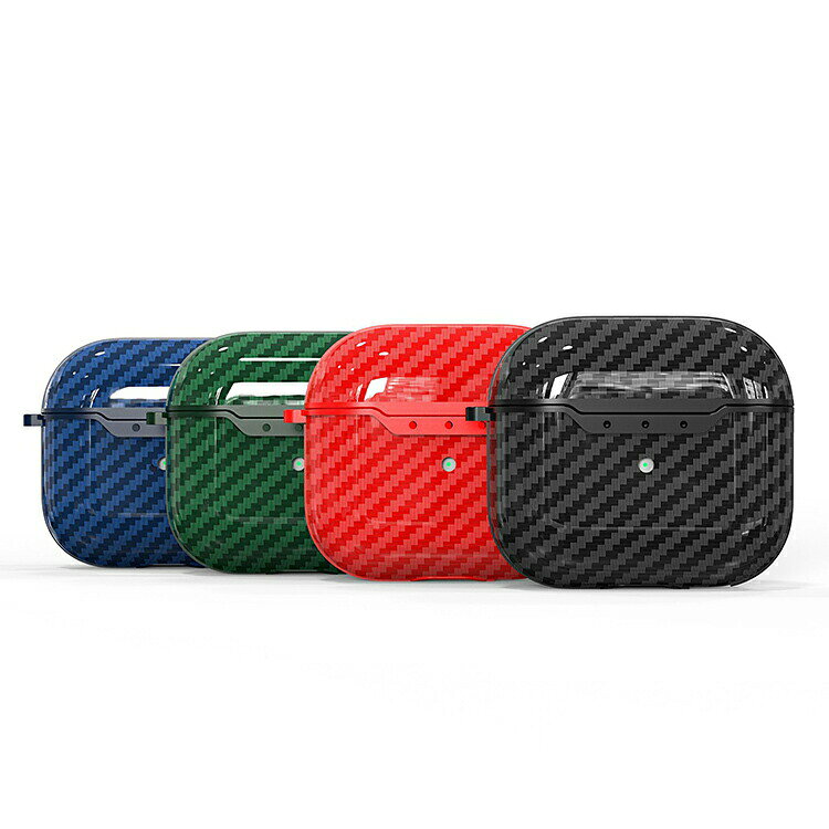 AirPods4 ケース AirPods 4 保護カバー カーボン調 カラビナ付き TPU ソフトケース...