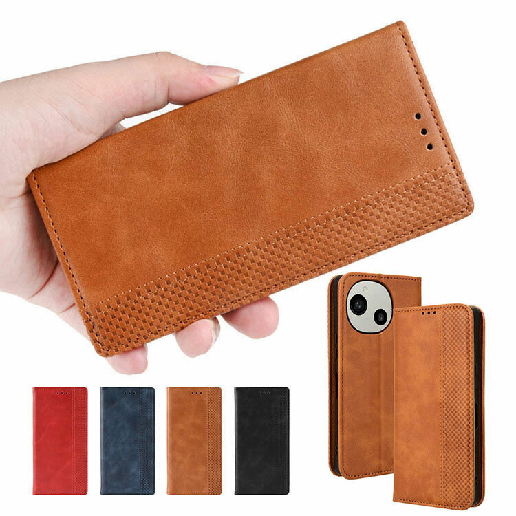 AQUOS sense9 ケース 手帳型 カバー SHG14 SH-M29 SH-53E PUレザー 格子柄 市松模様 手帳型PUレザーケース スタンド機能 カード収納 SHARP シャープ アクオス センス9 アンドロイド おすすめ おしゃれ スマホ スマートフォンケース/カバー