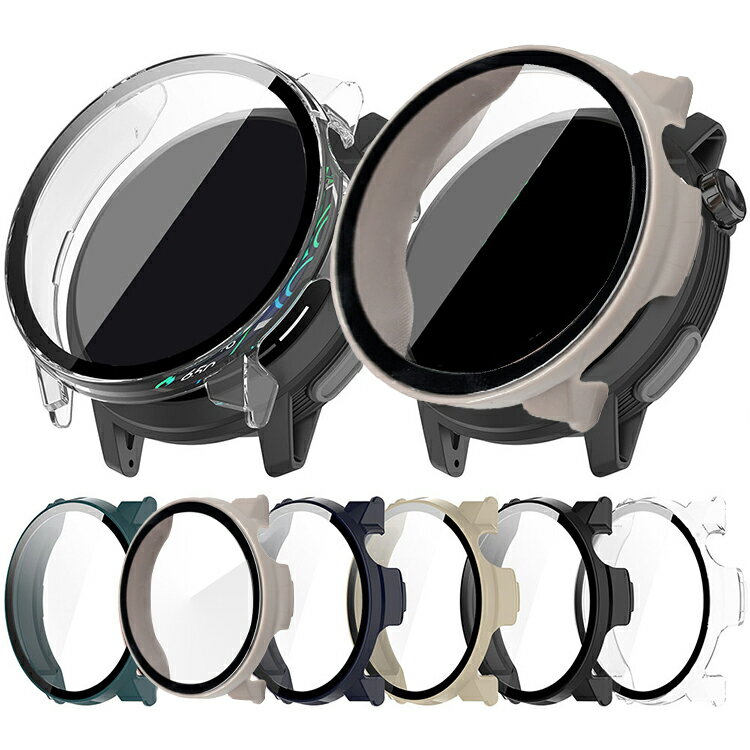 COROS PACE Pro ケース カバー 強化ガラス(ガラスフィルム)付き 全面保護 液晶保護ケース 単色/クリア フィルム一体 ハードケース