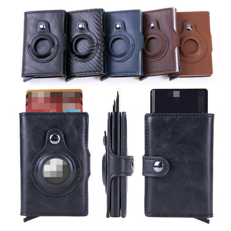 名刺入れ 名刺ケース カーボン調 PUレザー ホルダー付き スマートトラッカー収納 ポップアップ式カード収納 スナップボタン 大容量 カードケース ビジネス 二...