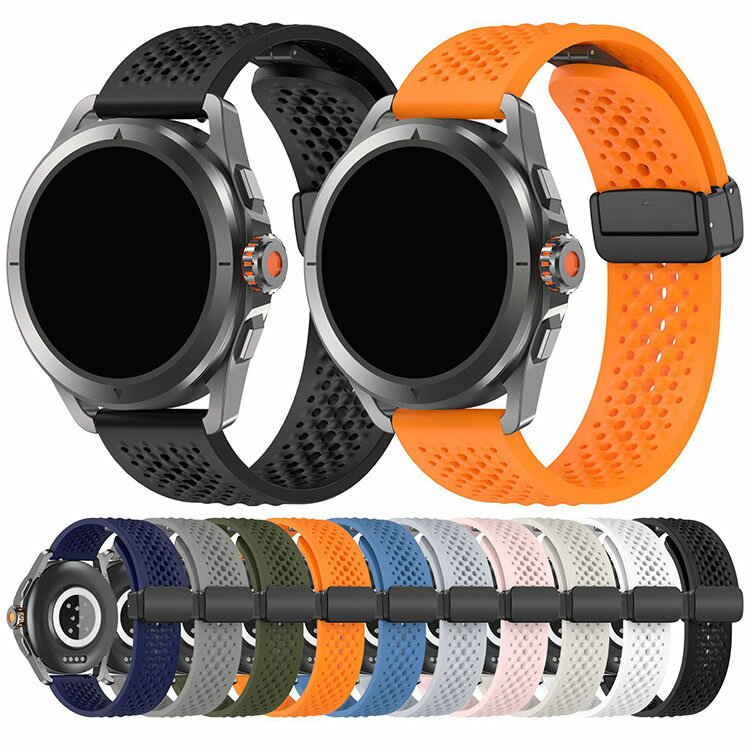 GARMIN スマートウォッチ バンド ベルト マグネット付き 磁気付き 通気 Forerunner 570 シリコン バンド幅 20mm 22mm 交換リストバンド/交換バンド/交換ベルト スマートウォッチ通用リストバンド ガーミン Venu Sq 2 SQ2 music plus/vivoactive 6 approach S44 S50 vivomove(2)