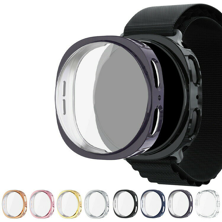 Galaxy Watch 8 Classic ケース カバー メッキ / クリア 液晶保護 フィルム一体 保護ケース/カバー Samsung サムスン ギャラクシーウォッチ8クラシック 46mm TPU 耐衝撃ケース/カバー ソフトケース