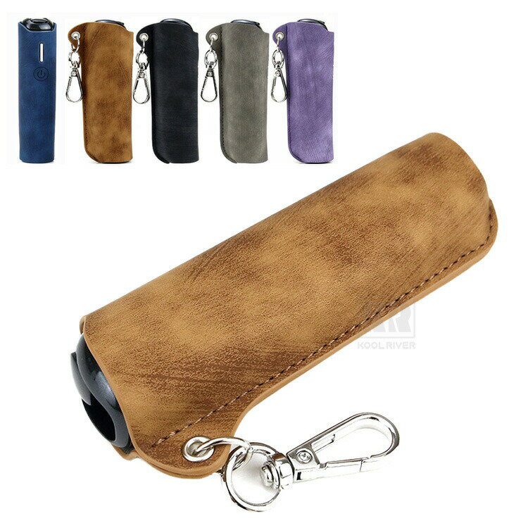Ploom Aura ケース カバー PUレザー カラビナ付き 収納 電子たばこ 電子タバコ 保護ケース プルーム オーラ 充電対応 持ち運び便利 簡単取り出しケース