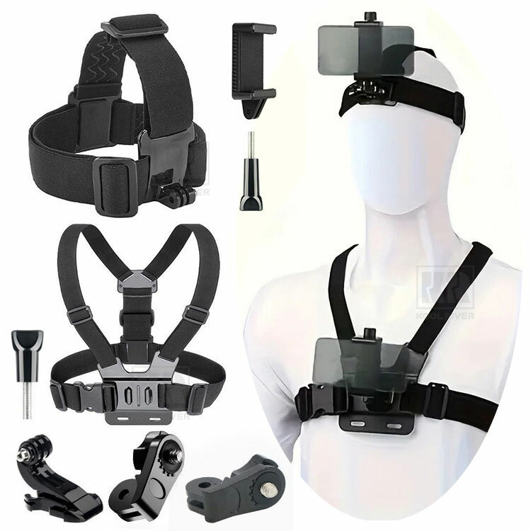 チェストストラップマウント 自転車撮影セット チェストマウントハーネス ヘッドマウントハーネス スマ..