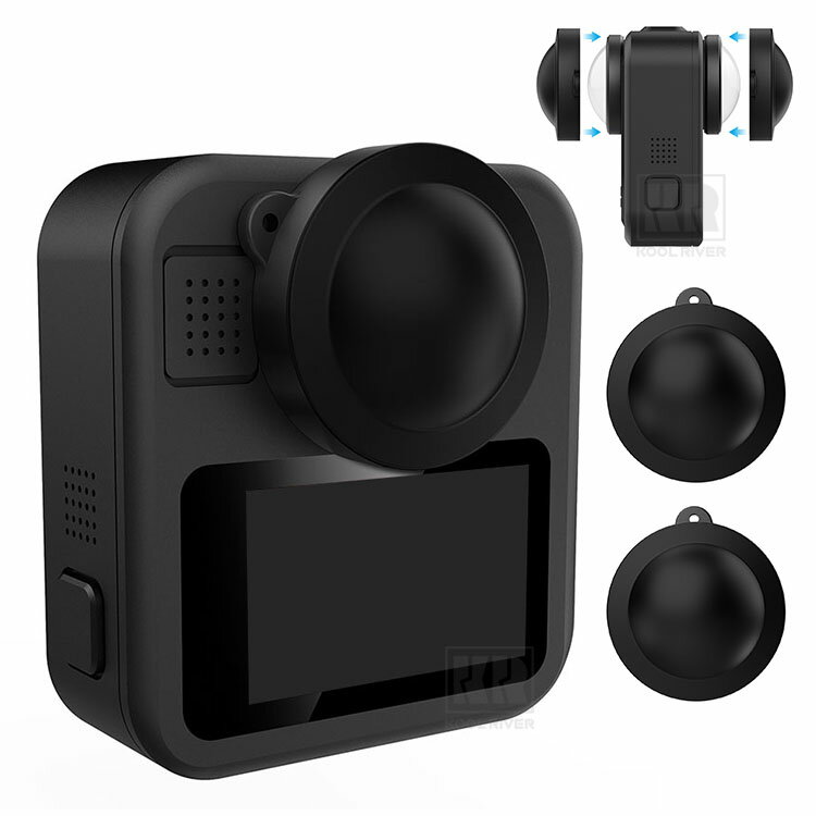 GoPro Max 2 カメラレンズ保護 2セット レンズカバー シリコン 耐衝撃 シンプル おしゃれ 薄型 便利 ゴ..