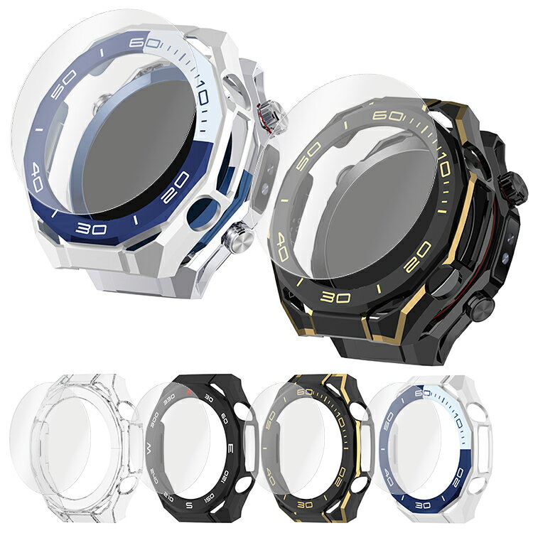 HUAWEI WATCH Ultimate 2 ケース+ 液晶保護フィルム 強化ガラス 耐衝撃 カバー 保護ケース/カバー ガラスフィルムファーウェイウォッチ Ultimate2 耐衝撃ケース/カバー ハードケース おすすめ