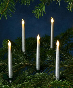 SIRIUS キャロリン・LEDキャンドルH15cm・シルバー10p set /シリウス キャンドル ろうそく 北欧 オーナメント クリスマス Christmas Xmas LED ディスプレイ デコレーション イルミネーション リモコン クリスマスツリー