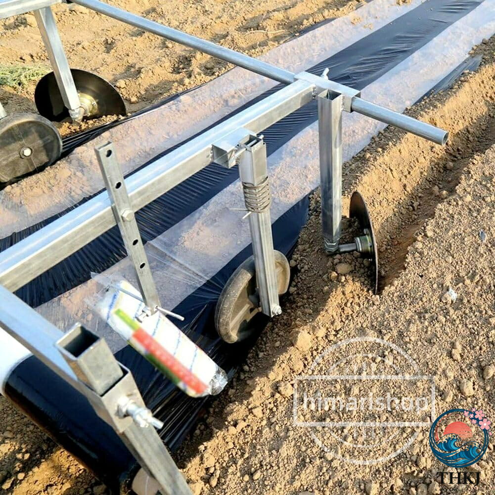 ブランシュストアのマルチングマシン マルチ張り機 農業用プラスチックフィルム 1 人ハンドプル型 マルチフィルムマシン 0〜40cm の高さに適しています 幅は 0.3-2 メートル調整可能 マルチフィルムローラー 作業効率 家庭用 温室 菜園 平野山果樹園｜アングル2