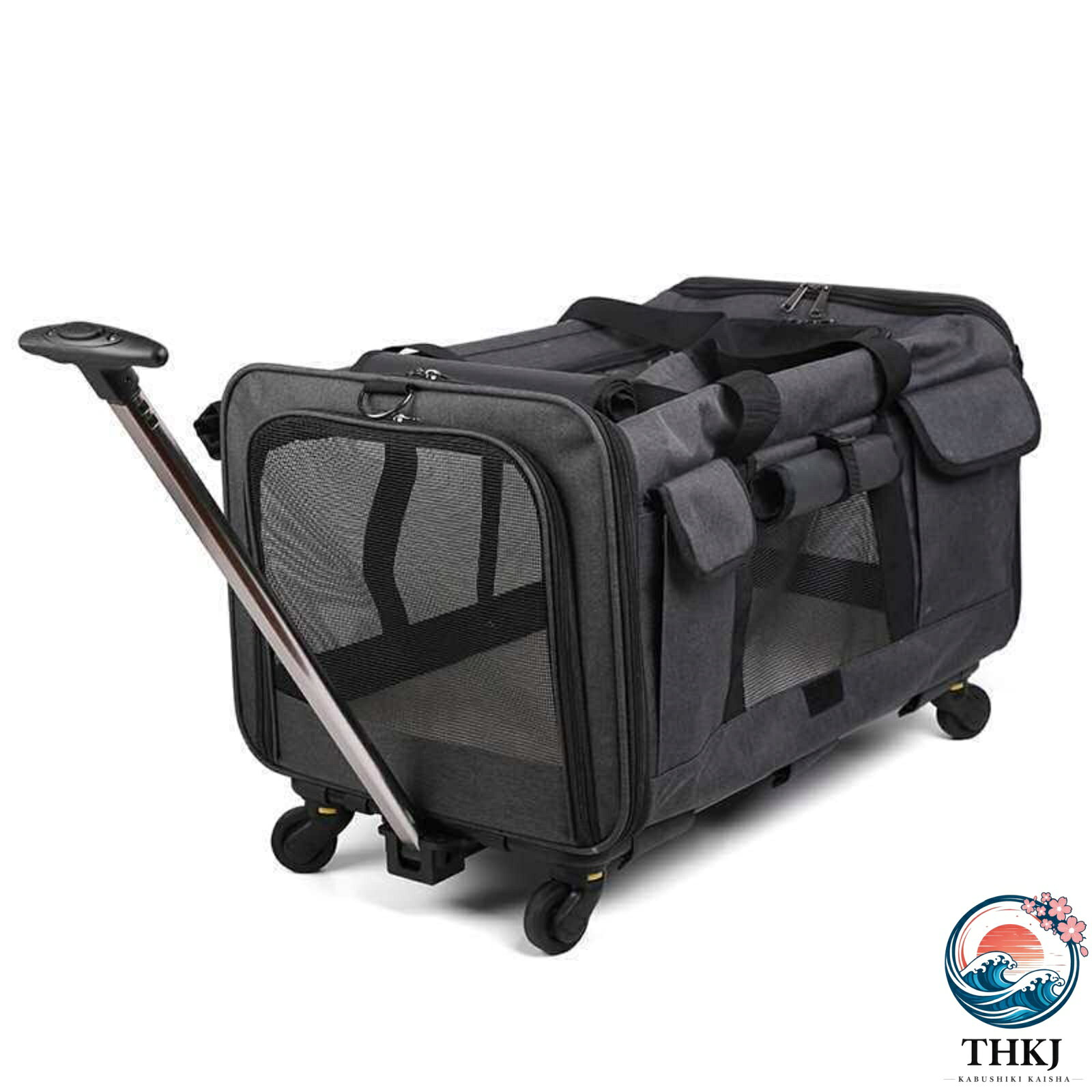 【仕様寸法】寸法：L60×W39×H43cm。持ち手：88cm重量: 3.56kg。素材：アルミ合金、オックスフォード生地、ナイロンメッシュ推奨体重：18kg以下の中小型犬猫うさぎ等【通気性視認性】5面（天面、側面、前後）はメッシュ素材で、ペットが快適に呼吸できるように十分な空気循環を提供します。虫が入りにくく、ペットが窮屈にならないペット用ベビーカーでも快適です。上部と側面のメッシュを開くことができるので、ペットは見上げて挨拶したり、座って一緒に景色を楽しんだりできます。【折り畳み収納使いやすい】トートバッグ、調節可能なショルダー、トート、ショルダーバッグ、トートの3WAYでお使いいただけます。車輪部の底板とバッグは取り外し可能なので、持ち運ぶ必要がなければハンドバッグとしてもお使いいただけます。バッグは折りたたんで簡単に収納できます。【安心快適】柔らかいクッション付きで、取り外して洗えます。脱走防止牽引ロープとジッパーの二重保護により、飛び出す心配はありません。ペットが緊張している時は遮光カーテンを下げることができます。旅行、ハイキング、ウォーキング、観光、キャンプ、アウトドア活動に最適です。【ご購入前にペットのサイズを測ってください】ご購入前にペットのサイズを測ってください。写真または説明のサイズ表を参照して、製品がペットに適しているかどうかを確認してください。通気性の良いメッシュデザイン、日当たり良好、5面換気、通気性良好。 ローラーブラインドを引いて、動物の緊張をほぐします。 仕様： 重量：3.5kg 素材：合金、オックスフォード布、メッシュ布 全体のサイズ: 60 X 39 X 43cm 重量: 17kg 注: 寸法はすべて手作業でテストされているため、範囲内の誤差はご容赦ください.撮影角度やモニターの要因により、色のわずかな違いはご容赦ください[品質保証]：アイテムを受信したときに、あなたがどんな製品に問題がある場合は、私達に連絡することを躊躇しないでください、私たちは24時間以内に解決策を返信し、あなたを提供します。注意:1.商品のサイズは手作業で測定しているため、1〜3cmの若干の誤差はご了承ください。2.モニター、撮影光、その他の要因により、製品の色は写真と若干異なる場合がありますので、ご了承ください。3.私たちは顧客に高品質の製品と優れたサービスを提供することを目指しています。ご質問があれば、お気軽にお問い合わせください。24時間以内に満足のいく回答をさせていただきます。品質サービス:1、 当社の製品に問題がある場合は、お気軽にお問い合わせください。2、輸送中に多少の衝撃が加わる可能性がございます。万が一不具合や破損などがございましたら、部品の再送など対応させていただきますので、お気軽にご連絡くださいませ。3、商品が多いため、発送時に説明書をお送りし忘れることがございます。万が一、説明書が届いていない場合や、商品組み立てに関してご不明点がございましたら、お手数ですがご連絡いただけますようお願い申し上げます。電子版の説明書を再送させていただきますので、どうぞご安心ください。お客様にはご理解いただきますようお願い申し上げます。お客様のご支援が、私たちの励みとなっております。【仕様寸法】寸法：L60×W39×H43cm。持ち手：88cm重量: 3.56kg。素材：アルミ合金、オックスフォード生地、ナイロンメッシュ推奨体重：18kg以下の中小型犬猫うさぎ等【通気性視認性】5面（天面、側面、前後）はメッシュ素材で、ペットが快適に呼吸できるように十分な空気循環を提供します。虫が入りにくく、ペットが窮屈にならないペット用ベビーカーでも快適です。上部と側面のメッシュを開くことができるので、ペットは見上げて挨拶したり、座って一緒に景色を楽しんだりできます。【折り畳み収納使いやすい】トートバッグ、調節可能なショルダー、トート、ショルダーバッグ、トートの3WAYでお使いいただけます。車輪部の底板とバッグは取り外し可能なので、持ち運ぶ必要がなければハンドバッグとしてもお使いいただけます。バッグは折りたたんで簡単に収納できます。【安心快適】柔らかいクッション付きで、取り外して洗えます。脱走防止牽引ロープとジッパーの二重保護により、飛び出す心配はありません。ペットが緊張している時は遮光カーテンを下げることができます。旅行、ハイキング、ウォーキング、観光、キャンプ、アウトドア活動に最適です。【ご購入前にペットのサイズを測ってください】ご購入前にペットのサイズを測ってください。写真または説明のサイズ表を参照して、製品がペットに適しているかどうかを確認してください。通気性の良いメッシュデザイン、日当たり良好、5面換気、通気性良好。 ローラーブラインドを引いて、動物の緊張をほぐします。 仕様： 重量：3.5kg 素材：合金、オックスフォード布、メッシュ布 全体のサイズ: 60 X 39 X 43cm 重量: 17kg 注: 寸法はすべて手作業でテストされているため、範囲内の誤差はご容赦ください.撮影角度やモニターの要因により、色のわずかな違いはご容赦ください[品質保証]：アイテムを受信したときに、あなたがどんな製品に問題がある場合は、私達に連絡することを躊躇しないでください、私たちは24時間以内に解決策を返信し、あなたを提供します。注意:1.商品のサイズは手作業で測定しているため、1〜3cmの若干の誤差はご了承ください。2.モニター、撮影光、その他の要因により、製品の色は写真と若干異なる場合がありますので、ご了承ください。3.私たちは顧客に高品質の製品と優れたサービスを提供することを目指しています。ご質問があれば、お気軽にお問い合わせください。24時間以内に満足のいく回答をさせていただきます。品質サービス:1、 当社の製品に問題がある場合は、お気軽にお問い合わせください。2、輸送中に多少の衝撃が加わる可能性がございます。万が一不具合や破損などがございましたら、部品の再送など対応させていただきますので、お気軽にご連絡くださいませ。3、商品が多いため、発送時に説明書をお送りし忘れることがございます。万が一、説明書が届いていない場合や、商品組み立てに関してご不明点がございましたら、お手数ですがご連絡いただけますようお願い申し上げます。電子版の説明書を再送させていただきますので、どうぞご安心ください。お客様にはご理解いただきますようお願い申し上げます。お客様のご支援が、私たちの励みとなっております。