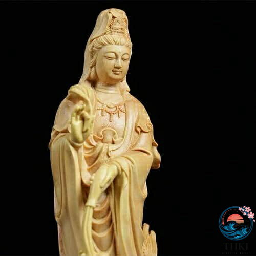 観音像 龍乗観音 観音菩薩 仏像 木彫り 祈る 厄除け 高さ 17cm 巾 6.5cm 奥行 6cm blanche123-10001973 ブランシュストア サンプル画像2
