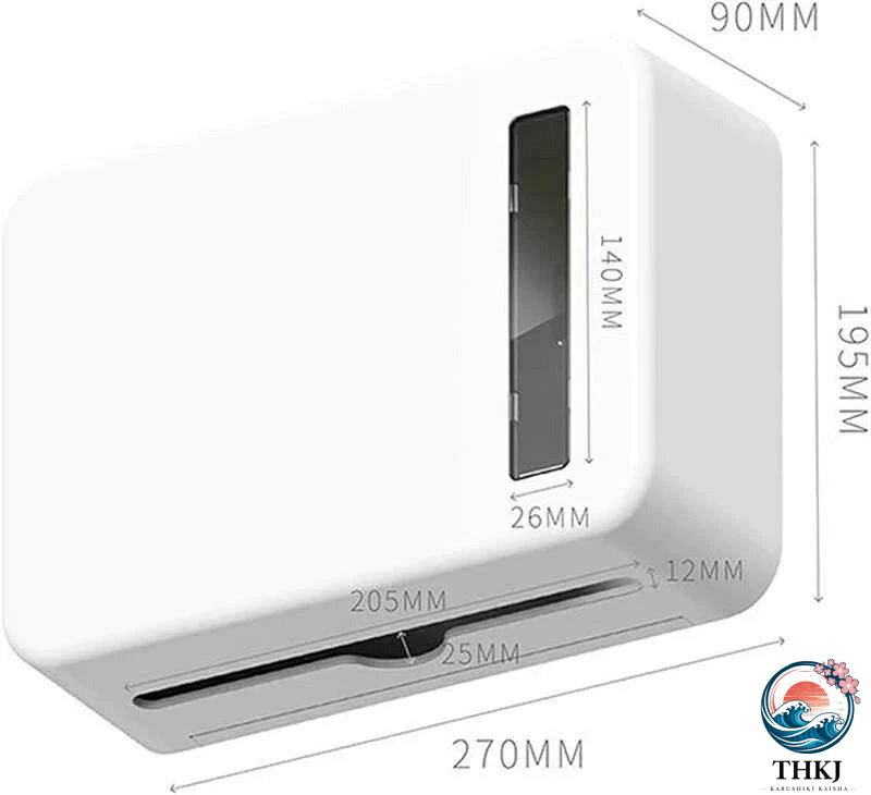 ブランシュストアのペーパータオルホルダー 壁掛け ペーパーホルダー 小判用 ハンドペーパーホルダー ABS 樹脂製 業務用ペーパータオルホルダー 粘着フック 穴あけ不要 取り外し可能 簡単設置 工事不要 ホワイト 27019590mm｜アングル2