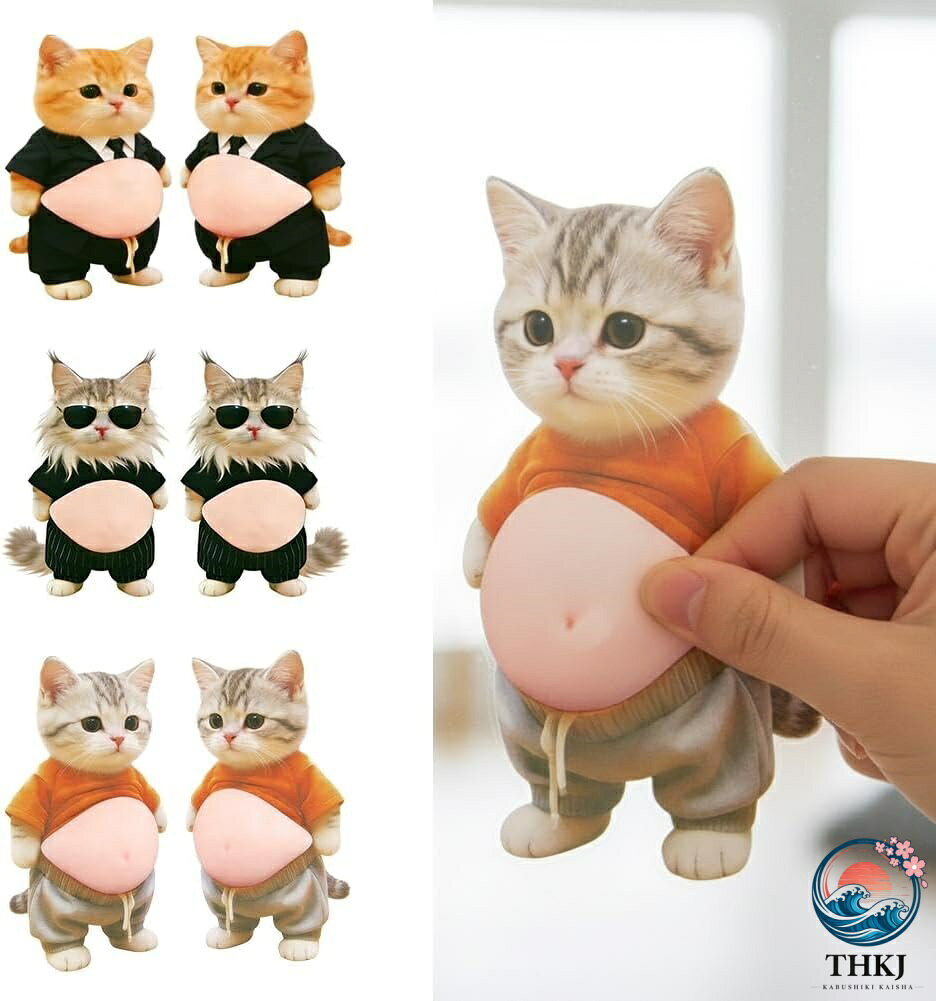 おなかぷにぷにシール お腹 シール 3D 猫柔らかいお腹 ぷにぷにシール かわいい 3D もっちりスクイーズ ステッカー シール帳 デコレーション 携帯電話飾り用 手帳用 blanche123-10006623 ブランシュストア サンプル画像2