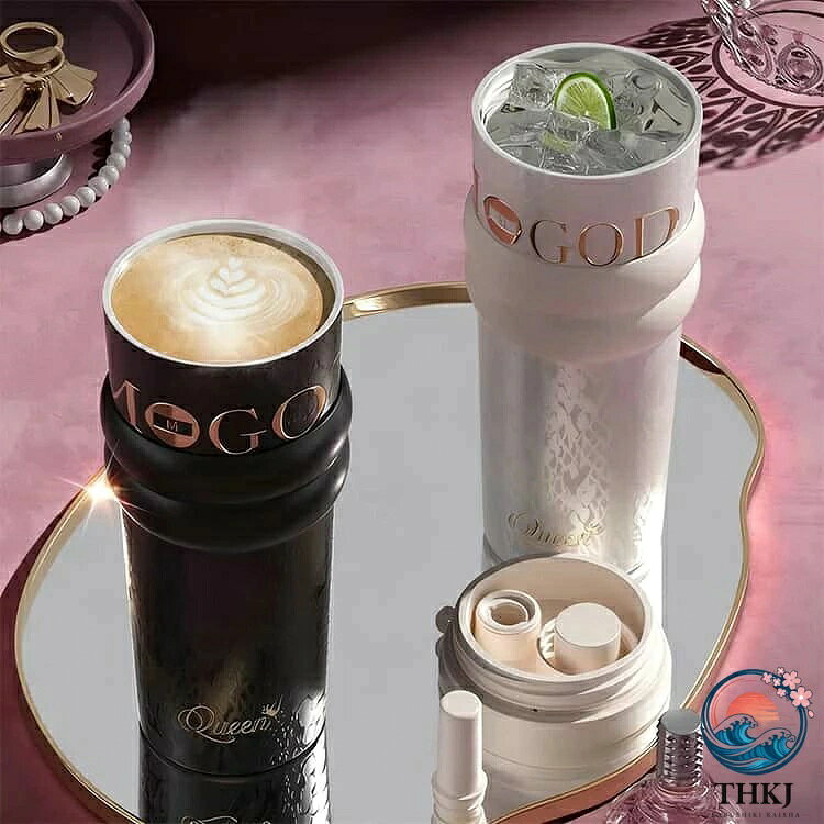 710ml ストロータンブラー 直飲み保温保冷水筒 2way 伸縮ストロー 真空断熱 セラミ...