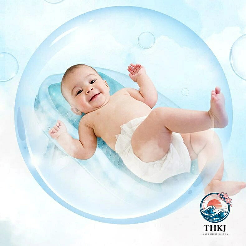 ブランシュストアの【全品2点で5%OFF】バスネット ベビーバス用品 折り畳み 赤ちゃん 新生児 沐浴補助 お風呂 滑り止め付き 寝そべりサポート メッシュ 通気性 赤ん坊 育児グッズ 折りたたみ｜アングル2