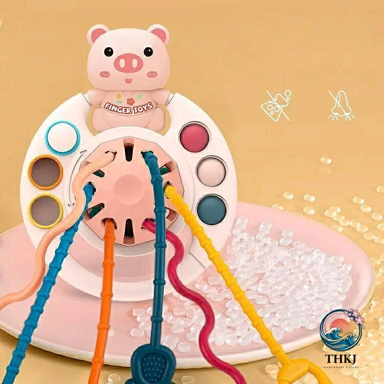 ブランシュストアの【全品2点で5%OFF】ベビー おもちゃ 赤ちゃん シリコン 知育玩具 歯がため 歯固め はがため 0歳 1歳 2歳 3歳 乳児 音 引っ張る 出産祝い 安全 かわいい ギフ｜アングル2