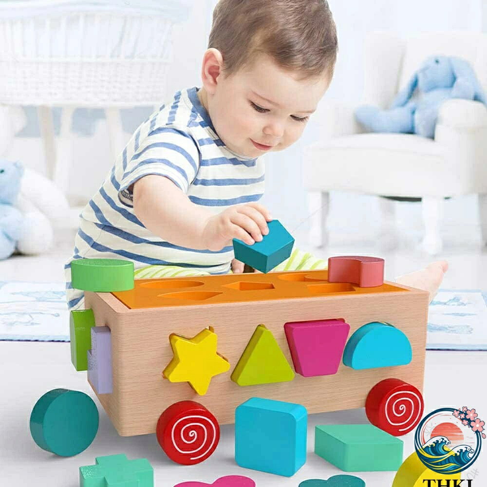 【全品2点で5%OFF】おもちゃ 木の車 形合わせ 幾何認識 色認識 積み木 型はめ 子供...