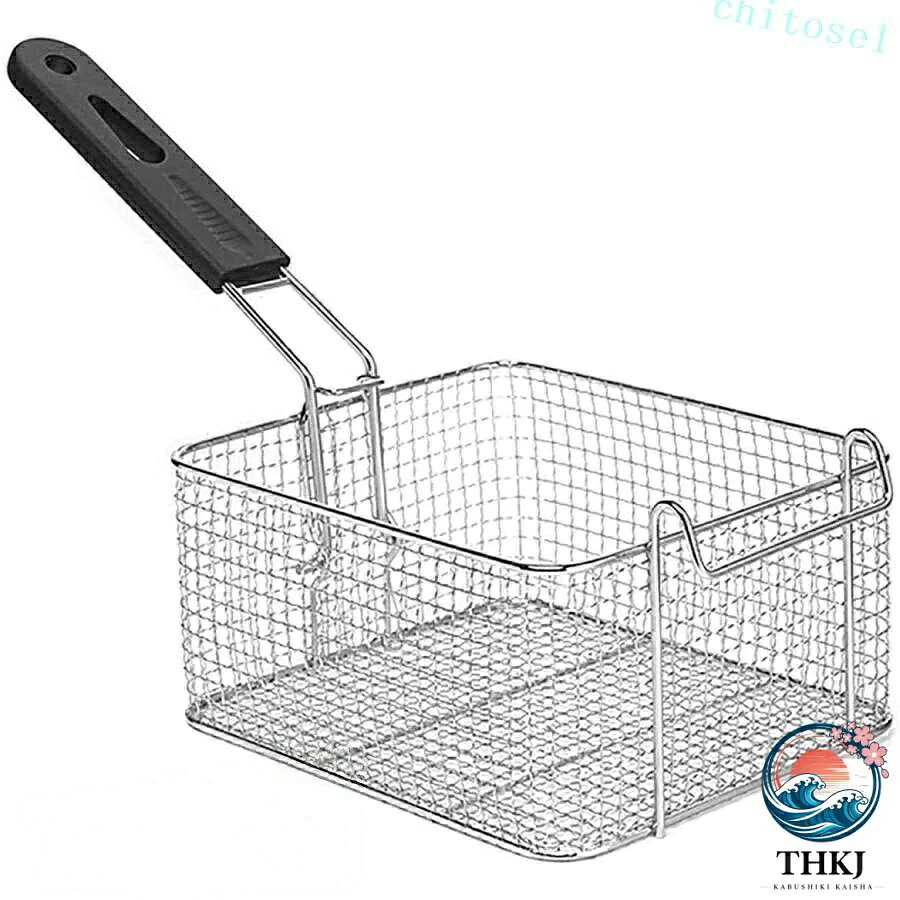 【全品2点で5%OFF】調理器具 家庭用 ステンレススチール製 フライバスケット 煮物 揚げ物 ふるい網 揚げかご フライバスケット チップバスケット 揚げ物用 ハンドル取り外し可
