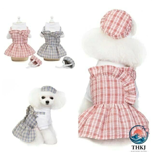 春夏可愛い犬ワンピース ペットウェアドッグ服小型中型犬猫用お出かけ衣装