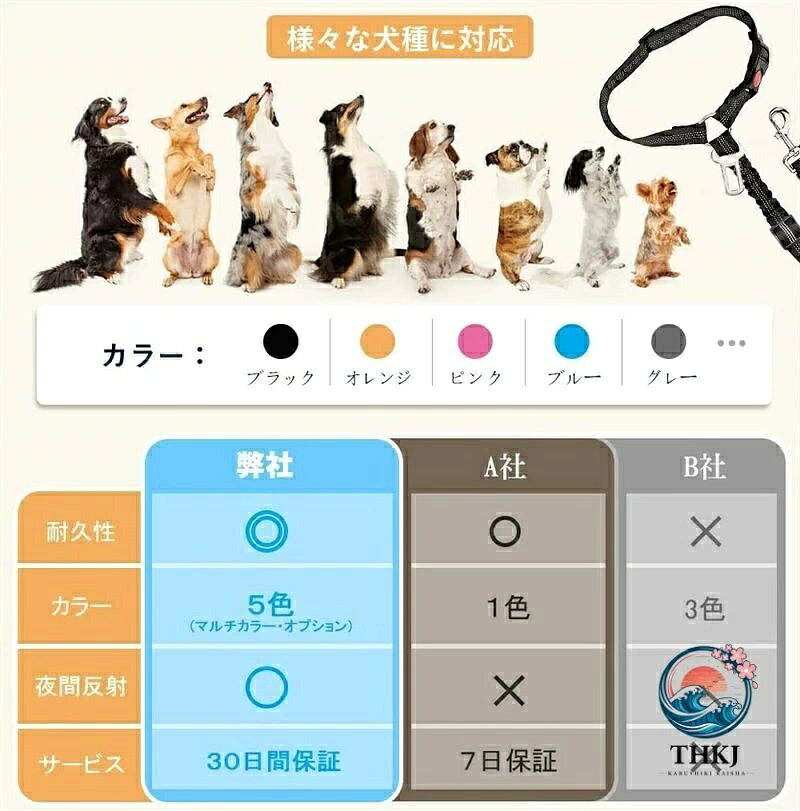 車専用リード 犬用シートベルト ペット 犬用リード 飛び出し防止 助手席 2way 安全...