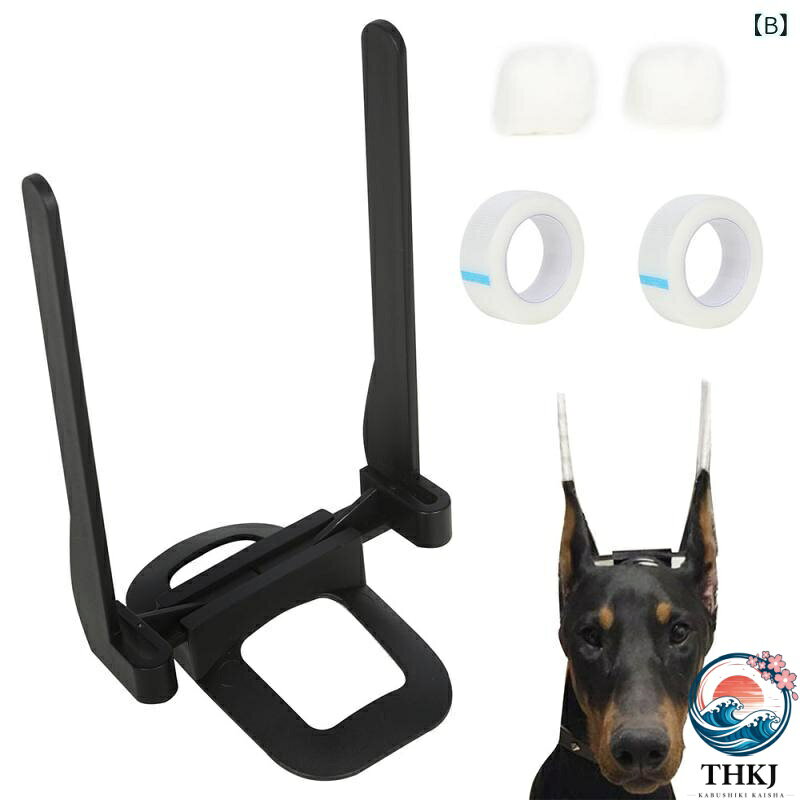 ブランシュストアの犬用品 ドーベルマン用 立ち耳矯正 サポート 固定補助 耳立て器具 耳固定テープ フレーム セット しつけ用 耳ケア用品 プラスチック製｜アングル3