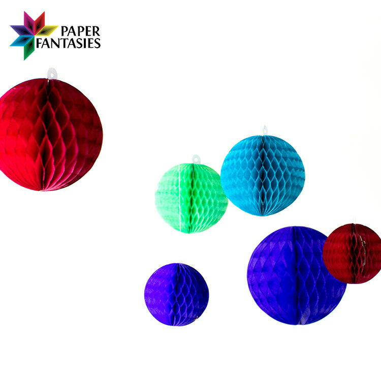 ハニカムボール 6点セット ブルーベリーミックスA&B PAPER FANTASIES パーティー デコレーション イン..