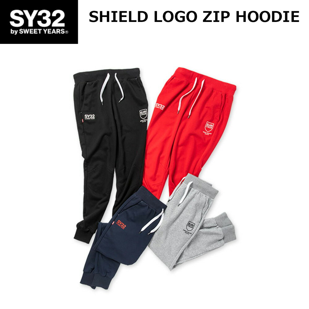 SY32 シールド ロゴ スウェットパンツ SHIELD LOGO SWEAT PANTS エスワイサーティトゥバイスィートイヤーズ ズボン スエット メンズ ウエア 全4色 ブラック レッド グレイ ネイビー