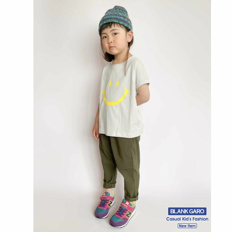 キッズ 送料無料 Tシャツ半袖 ドルマンスリーブ ピースプリント ニコチャンプリント 子供服 女の子 女児 男の子　男児 シンプル カジュアル 普段着 韓国子供服 春 夏 かわいい おしゃれ 100 110 120 130 当店オススメ　 売れ筋