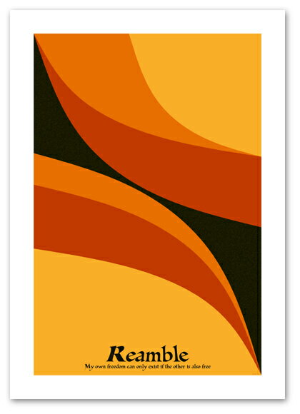 A2サイズ ポスター 【Reamble オレンジ】 インテリア デザイン レトロポスター Interior Art Poster