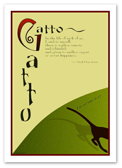 アートカードプレゼント！ A2サイズ ポスター 【Gatto】 インテリア アート 風景,景色 猫 Interior Art Poster