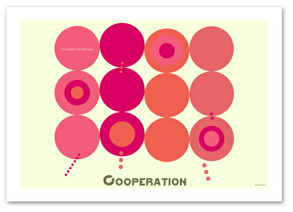 A3サイズポスター 【Cooperation ピンク 横タイプ】 北欧 おしゃれ インテリア Interior Art Poster