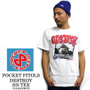 POCKET PISTOLS ポケットピストルズ DUANE PETERS DESTROY S/S TEE / 半袖Tシャツスケーター.スケート.SK8.オールドスクール.80年代.ストリート.サーフ.ドクロ.スカル.人気.限定.カジュアル