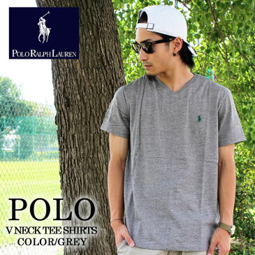 POLO RALPH LAUREN ポロ ラルフローレン Vネックティー ヘザーグレー 710538134008 灰 半袖 Tシャツ ポニー ビッグポニー Vネック メンズ レディース ファッション アメカジ おしゃれ ワンポイント 刺繍 あす楽 即日発送 春 夏 US ロゴ LOGO