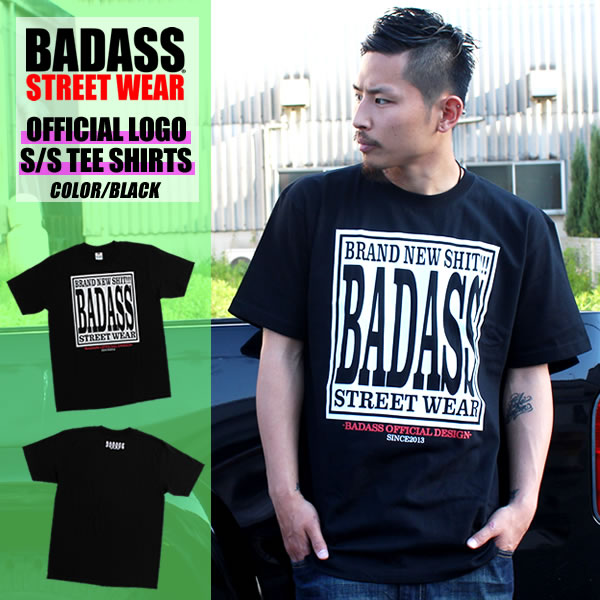 BADASS STREET WEAR バダス オフィシャルTシャツ BADASS OFFICIAL TEE/ブラックオリジナル.ボックスロゴ.新作.人気.限定.ストリート.スケート.コラボ.ダブルネーム