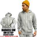 BADASS バダス 長袖ショーツ スウェットパイルセットアップ BADASS SW グレーストリート オリジナルウェア ダンス 衣装 スウェット ショートパンツ ジップパーカー フレンチテリー 素材 春夏 上下 レディース メンズ