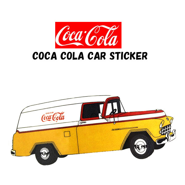 完売 COCA COLA ステッカー CC-BA25 コカ・コーラ ステッカー イエローデリバリーカー60's 70's オールド クラシック シール ワゴン ジープ 車 スケボー 自転車 サーフィン