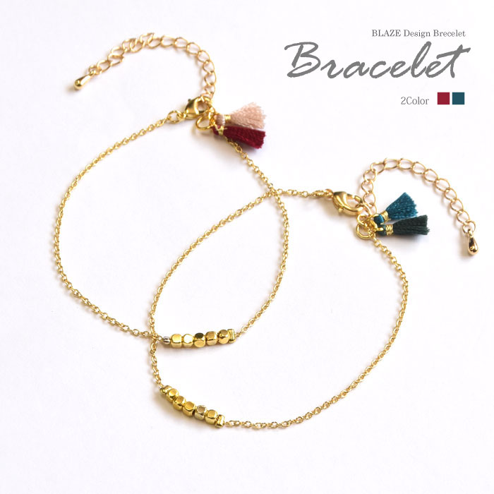 【550円福袋チケット対象】ゴールド チェーン ブレスレット ミニ タッセル BLAZE アクセサリー ブレス レディース 女性 おしゃれ 上品 エレガント デ...