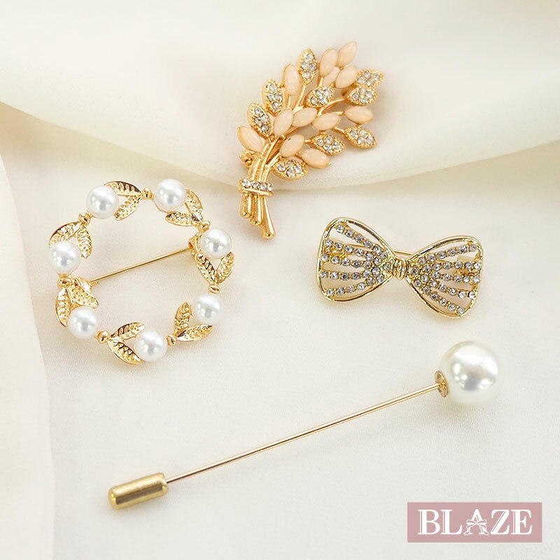 ブローチ パール ストーン 上品 サークル リボン リーフ コサージュ エレガント シンプル 卒業式 入学式 結婚式 プレゼント 母の日 BLAZE 2/12発売