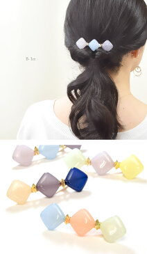 ゴールド スクエア クリップ ペールカラーBLAZE ヘアアクセサリー ヘアクリップ