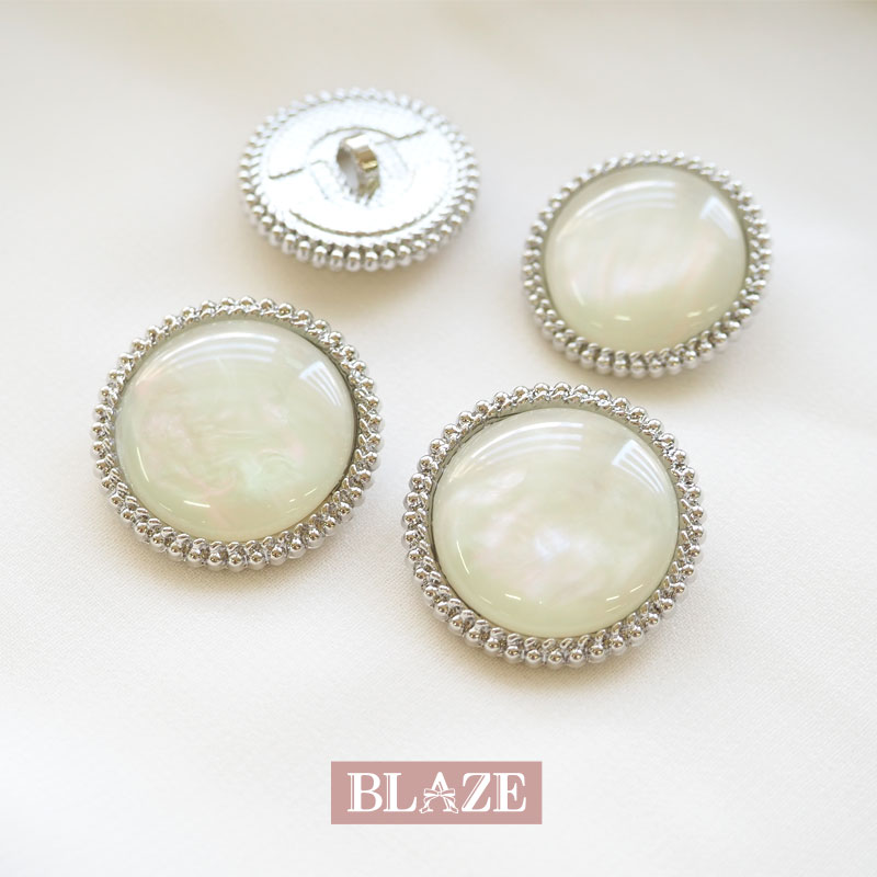 【2個入り】メタル ボタン 22mm 25mm オーロラ ストーン シルバー ゴールド BLAZE ハンドメイド クラフ..