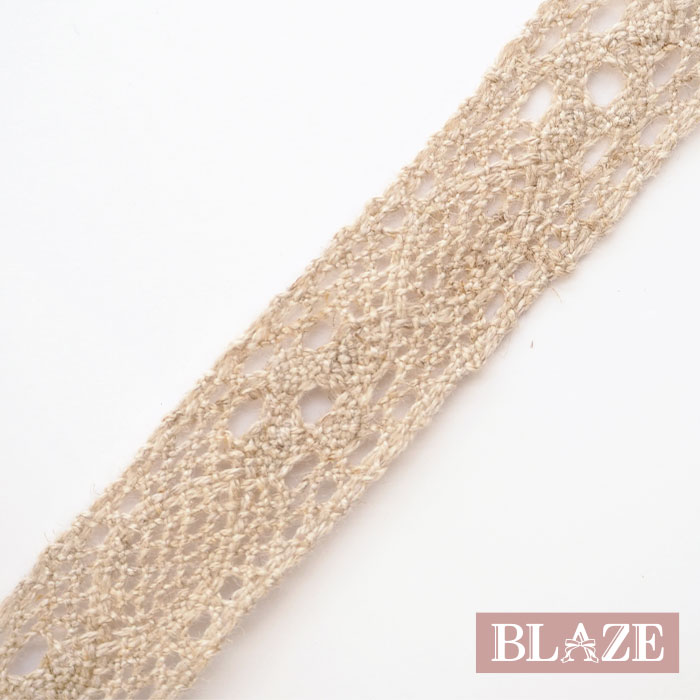 レース ヘンプ 約15mm幅 麻 BLAZE ハンドメイド クラフト 手芸 商用利用可能 手作り リメイク アレンジ 貼り付け アクセサリーパーツ 資材 素材 装飾 部材 シンプル おしゃれ デコレーション ラッピング リボン 洋服 バッグ インテリア ナチュラル