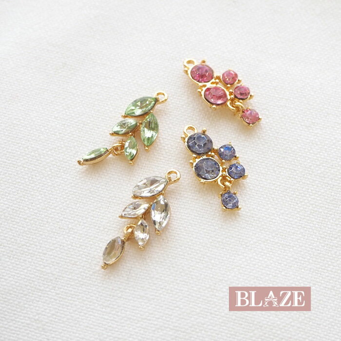 メタル チャーム ビジュー クリア カラー スイング パーツ BLAZE ハンドメイド クラフト 手芸 手作り アクセサリーパーツ 6/22発売