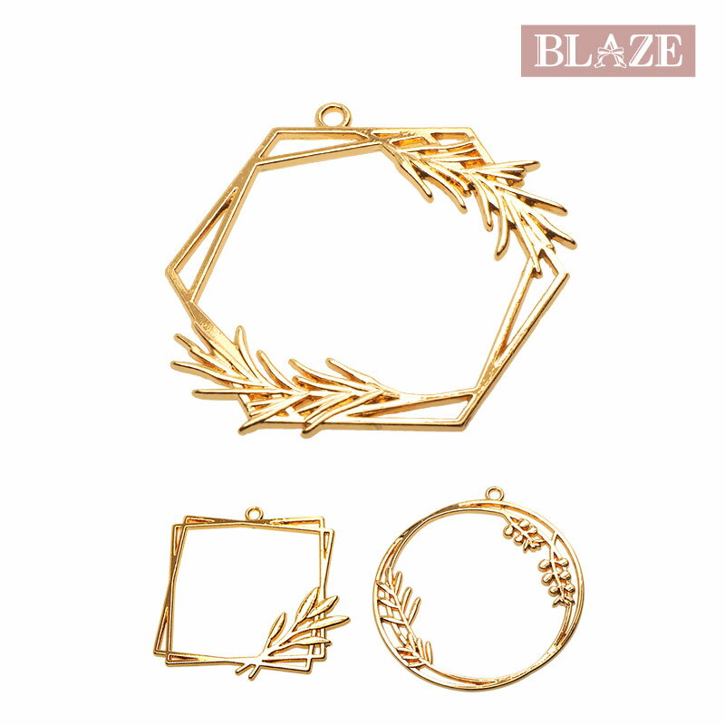 空枠 ハーブリース BLAZE ハンドメイド クラフト 手芸 手作り アクセサリーパーツ 商用利用可能 カン付..
