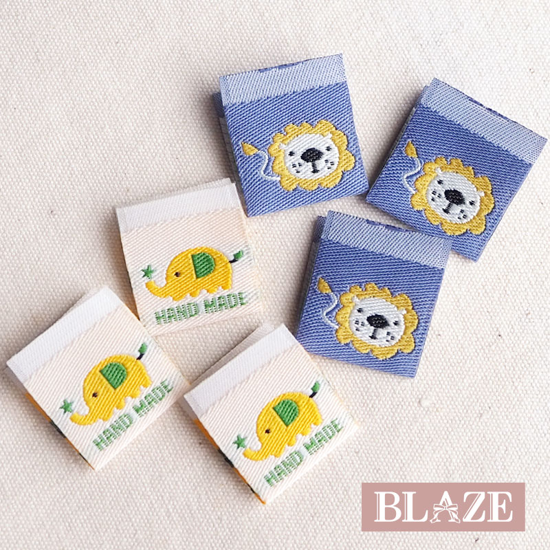 ハンドメイド用 刺繍 タグ 挟みタグ はさみタグ 3枚セット アニマル ビスネーム 小さめ BLAZE ハンドメイド 手芸 手作り ワッペン ラベル 商用利用可能 クラフト 資材 材料 アレンジ リメイク 刺しゅうタグ 織りタグ 織りネーム カジュアル かわいい 約2.2×2cm